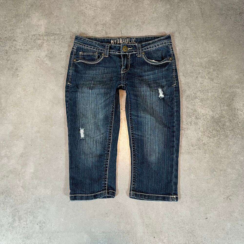 Capri Low Rise Hydraulic Stretch Women’s Cropped Denim Jeans Size: 11/12